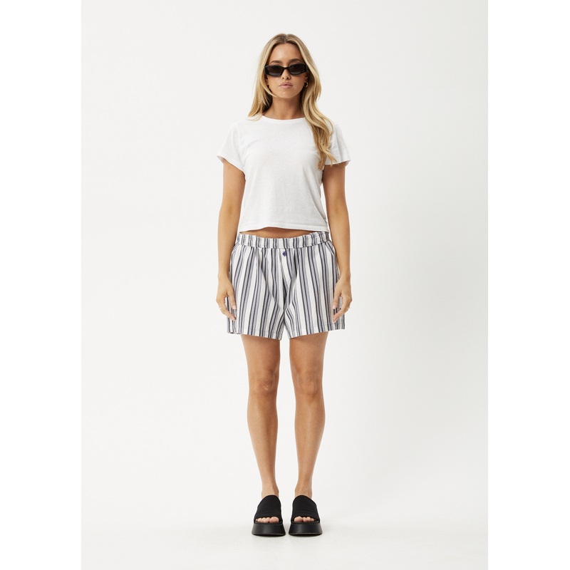 AFENDS Mens Line Up – Boxer Short – White Stripe