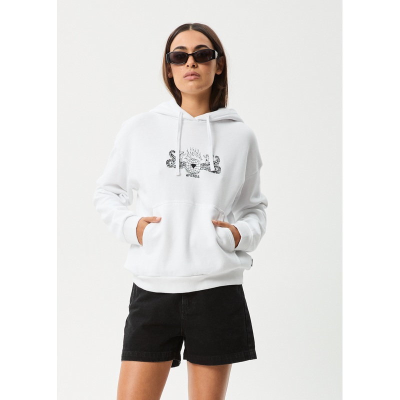 AFENDS Womens Bonfire – Hoodie – White