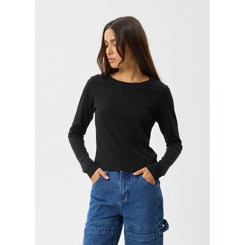 AFENDS Womens Elevate – Long Sleeve Tee – Black