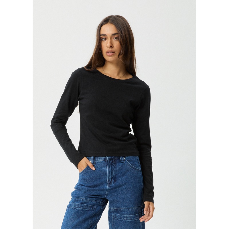 AFENDS Womens Elevate – Long Sleeve Tee – Black