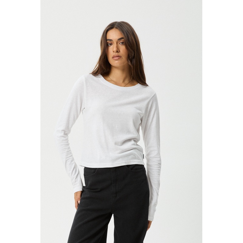 AFENDS Womens Elevate – Long Sleeve Tee – White