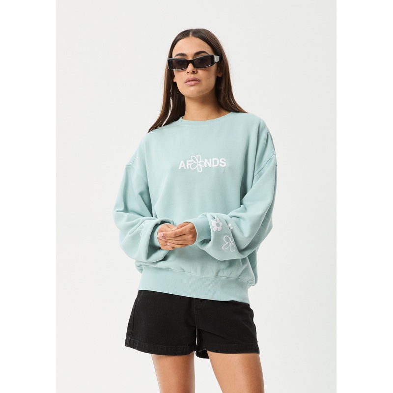 AFENDS Womens Frolic – Crew Neck Jumper – Ether Blue