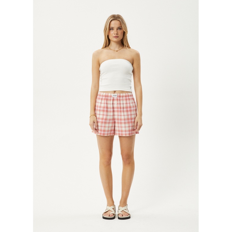 AFENDS Womens Kayla – Boxer Short – Pink Check