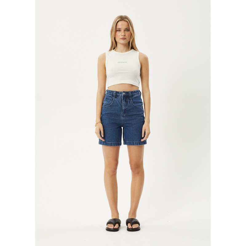 AFENDS Womens Orchid – Cropped Singlet – Off White