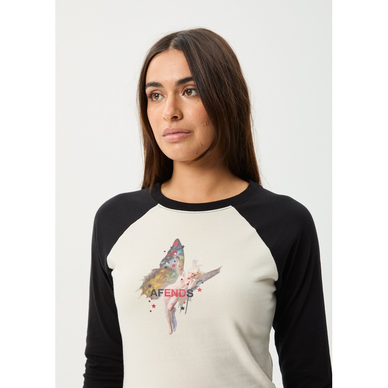 AFENDS Womens Pixie –  Long Sleeve Tee – Moonbeam