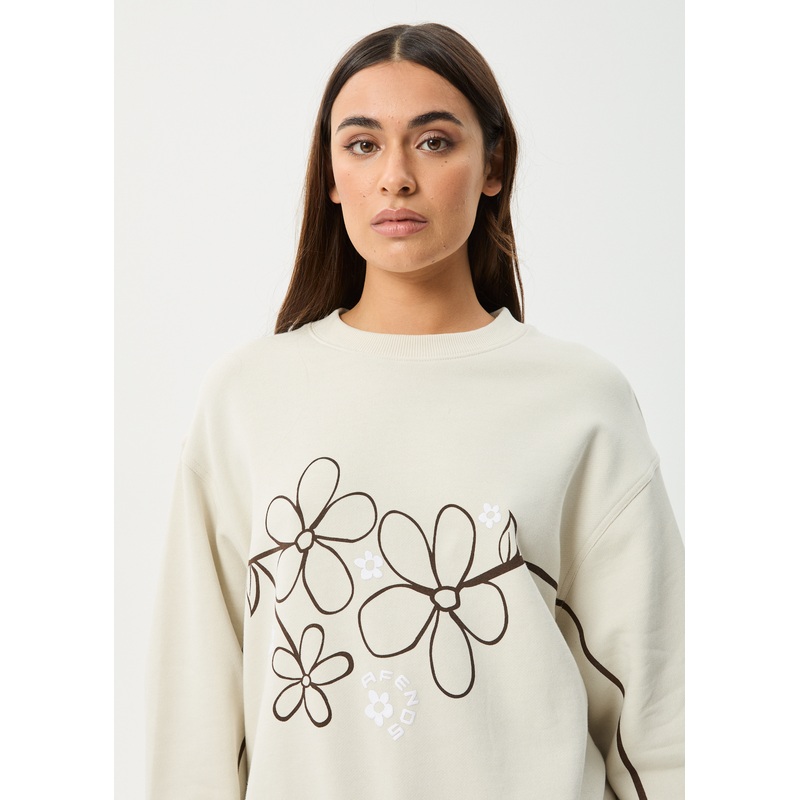 AFENDS Womens Tranquil – Crew Neck Jumper – Moonbeam
