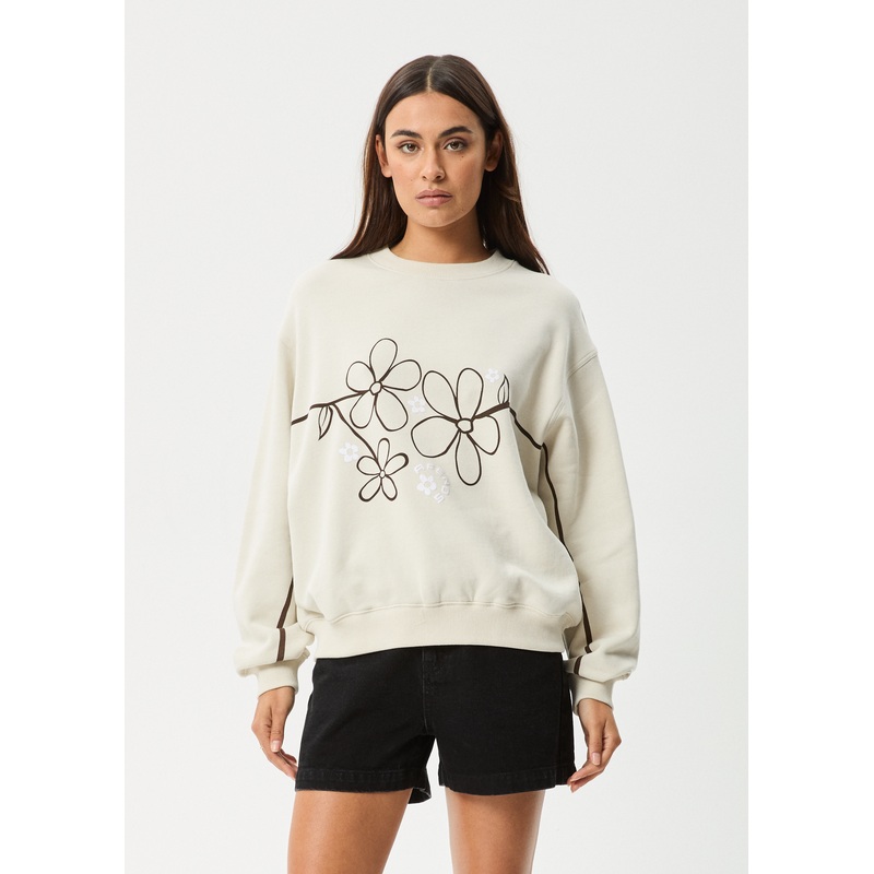 AFENDS Womens Tranquil – Crew Neck Jumper – Moonbeam