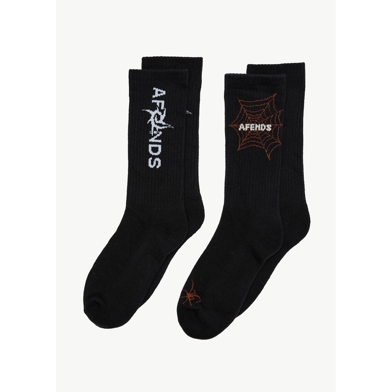 AFENDS Mens Art Two Pack – Socks Two Pack – Black