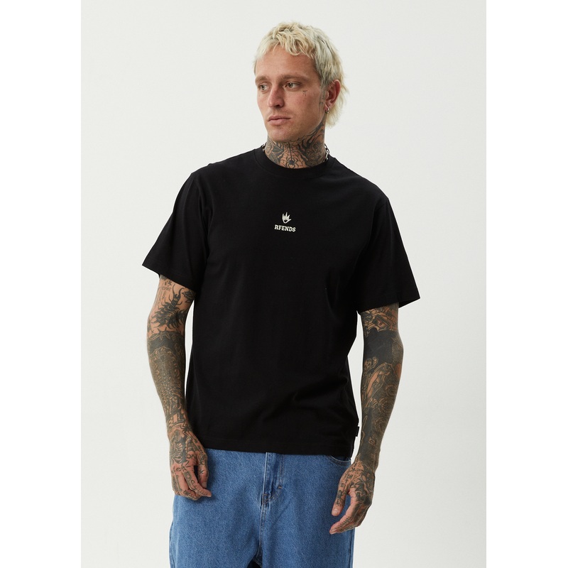 AFENDS Mens Burnin – Retro Tee – Black