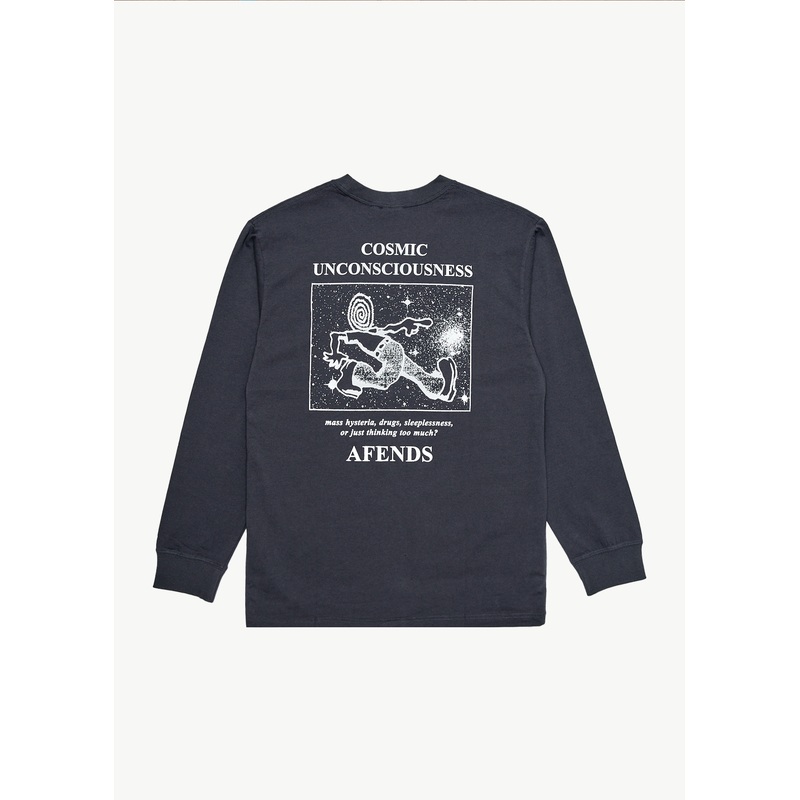 AFENDS Mens Cosmic – Long Sleeve Tee – Charcoal