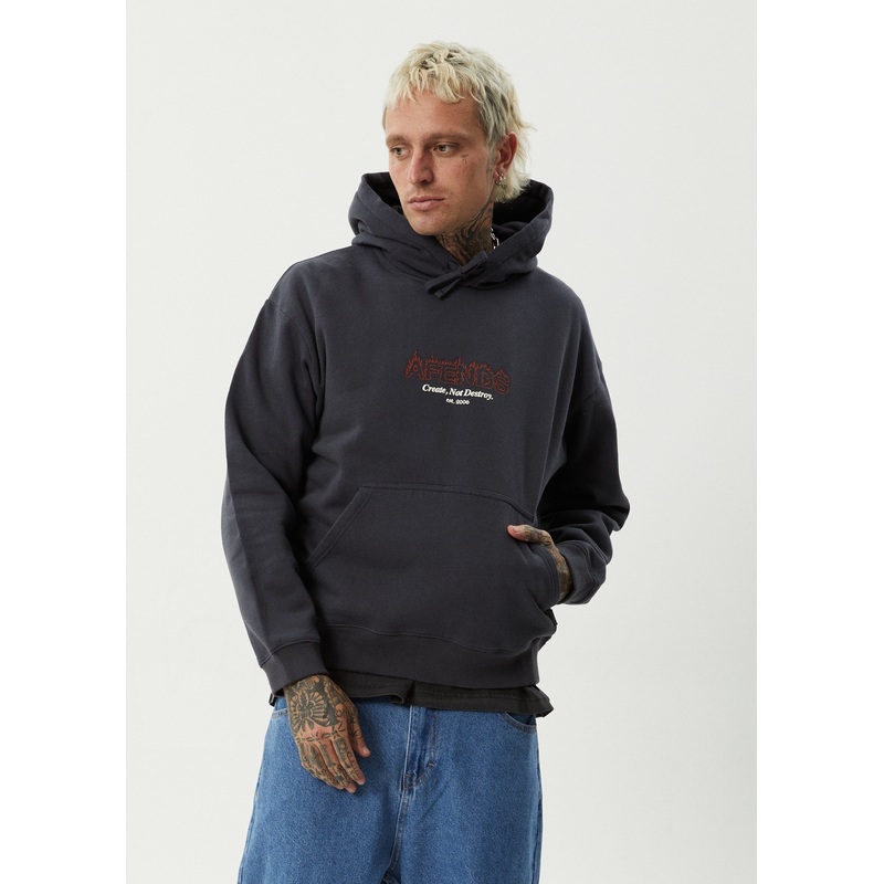 AFENDS Mens Ember – Hoodie – Charcoal