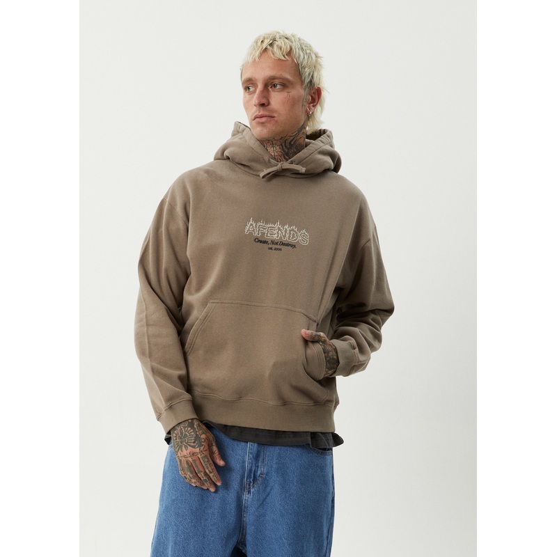 AFENDS Mens Ember – Hoodie – Fossil