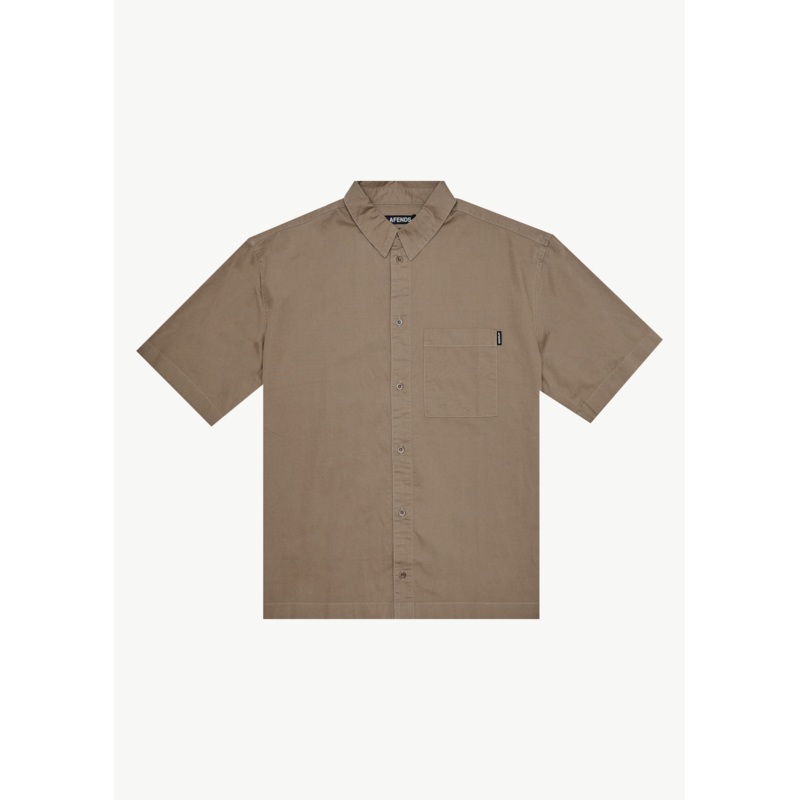 AFENDS Mens Everyday – Short Sleeve Shirt – Fossil