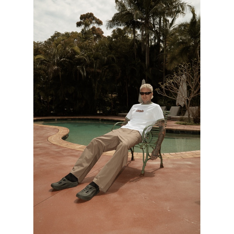 AFENDS Mens Glider – Pleated Pant – Fossil