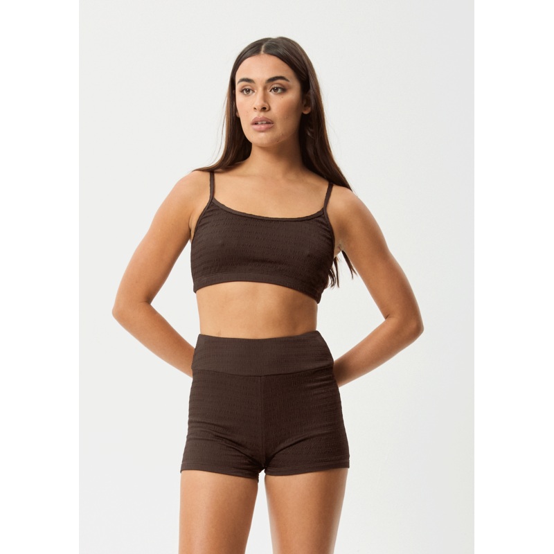 AFENDS Womens Cleo – Bikini Top – Coffee