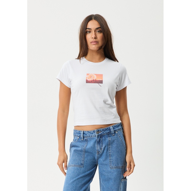 AFENDS Womens Film – Baby Tee – White