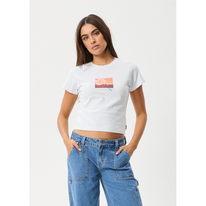 AFENDS Womens Film – Baby Tee – White