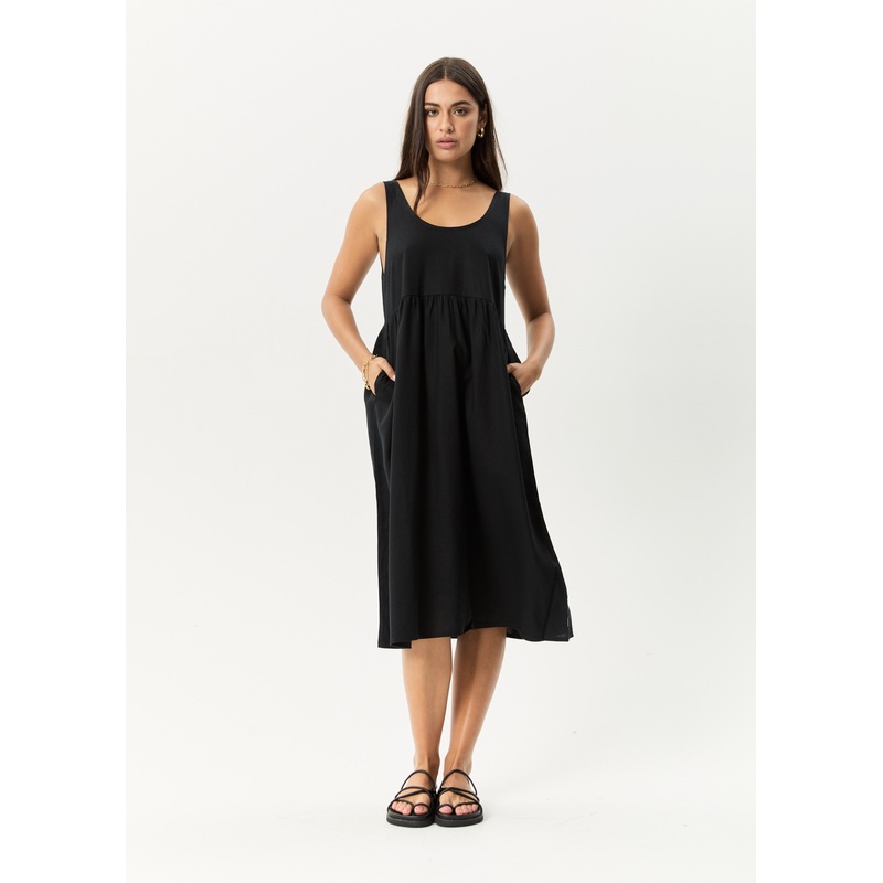 AFENDS Womens Jesse – Midi Dress – Black