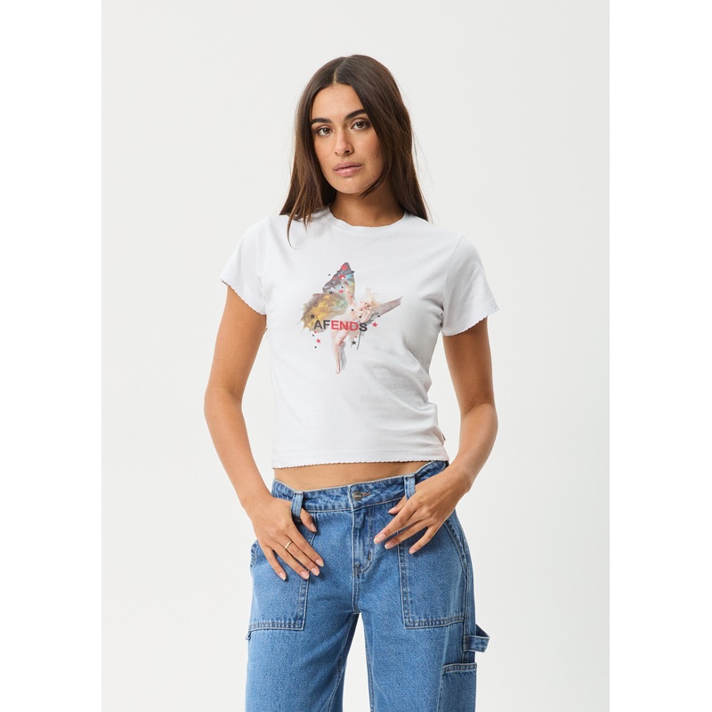 AFENDS Womens Pixie – Baby Tee – White