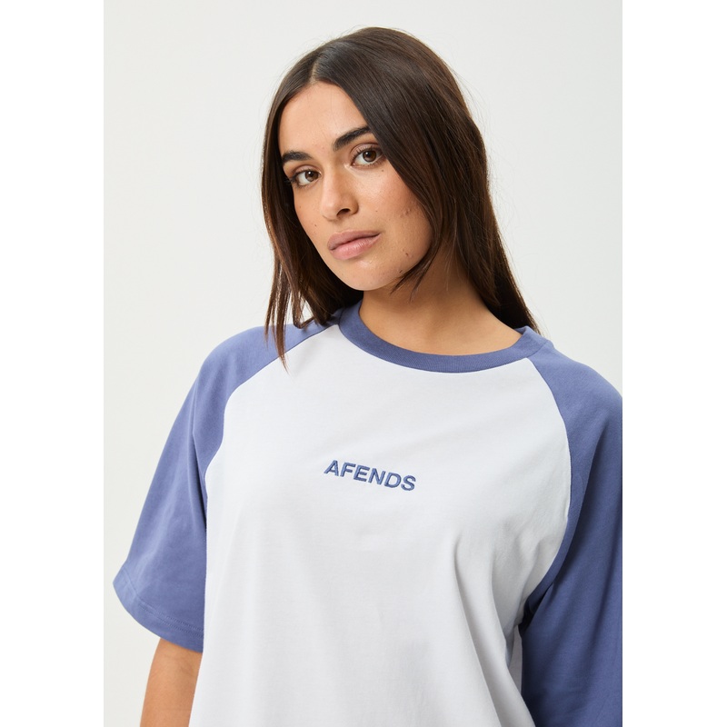 AFENDS Womens Ryan – Oversized Raglan Tee – Marlin