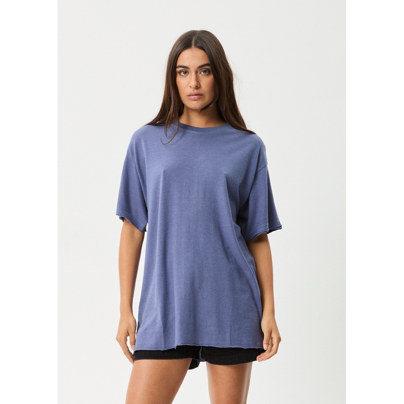 AFENDS Womens Slay – Oversized Tee – Washed Marlin