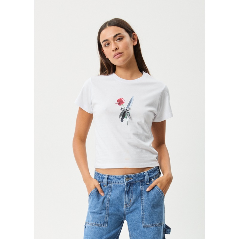 AFENDS Womens Valentine – Baby Tee – White