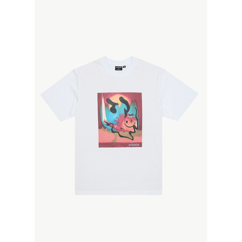 AFENDS Mens Apocalypso – Retro Tee – White
