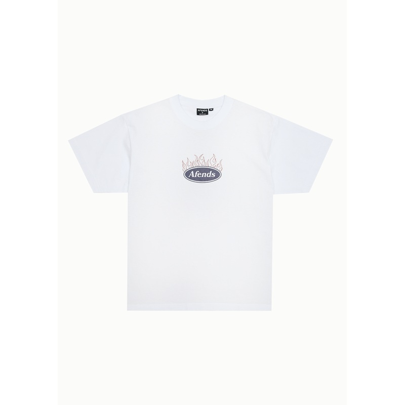 AFENDS Mens Fast Forward – Heavyweight Boxy Tee – White