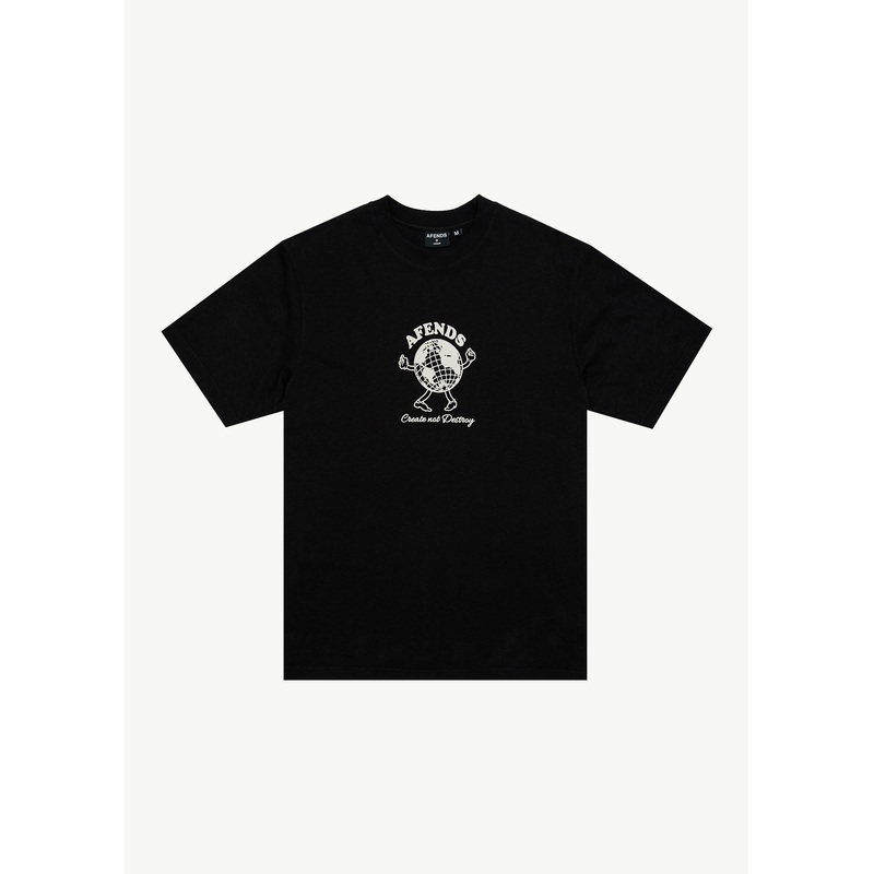 AFENDS Mens Global – Retro Tee – Black