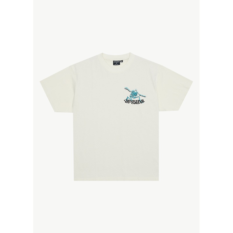 AFENDS Mens Smiling Assassin – Boxy Tee – Limestone