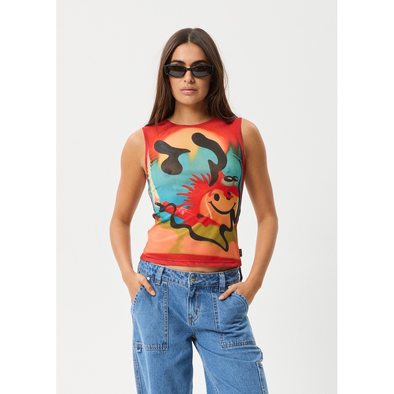 AFENDS Womens Apocalypso – Sheer Tank – Multi