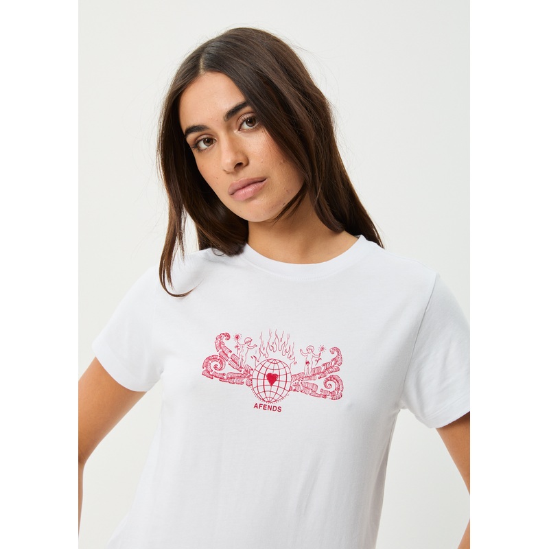 AFENDS Womens Bonfire – Regular Tee – White
