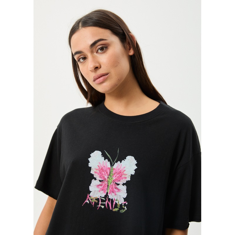 AFENDS Womens Butterfluer – Oversized Tee – Black