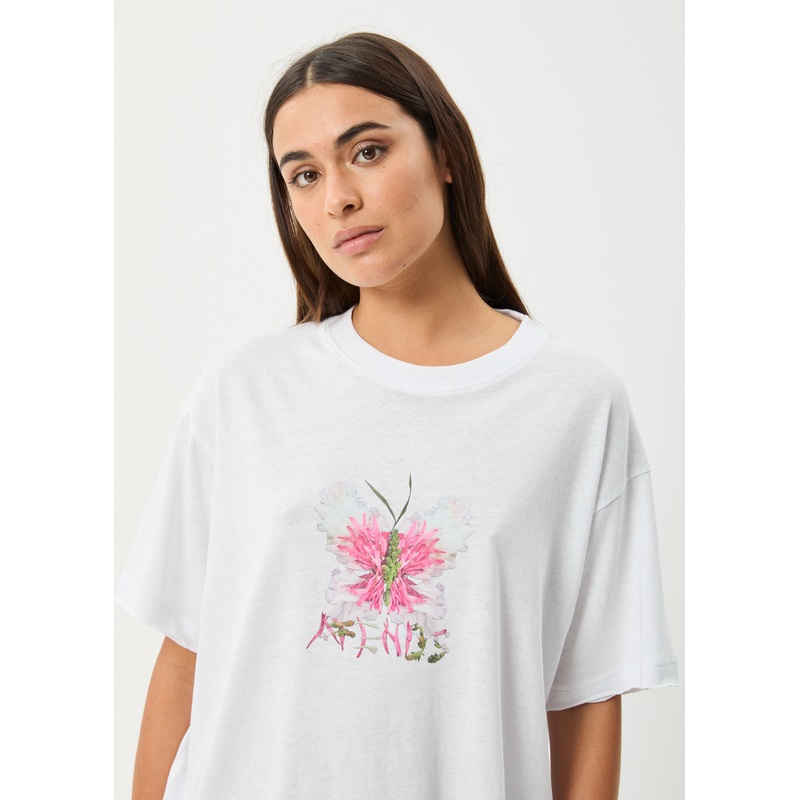 AFENDS Womens Butterfluer – Oversized Tee – White