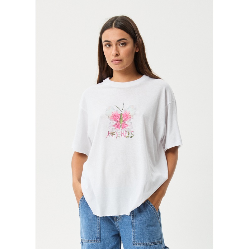 AFENDS Womens Butterfluer – Oversized Tee – White