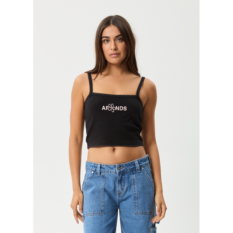 AFENDS Womens Frolic – Rib Singlet – Black