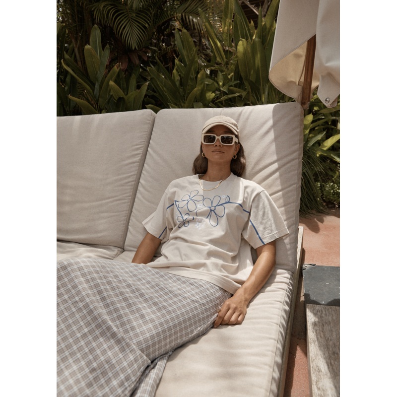 AFENDS Womens Tranquil – Oversized Tee – Moonbeam