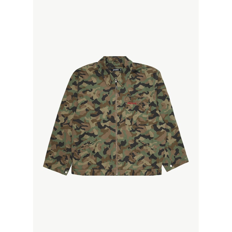 AFENDS Mens Hidden Oracle – Workwear Jacket – Hidden