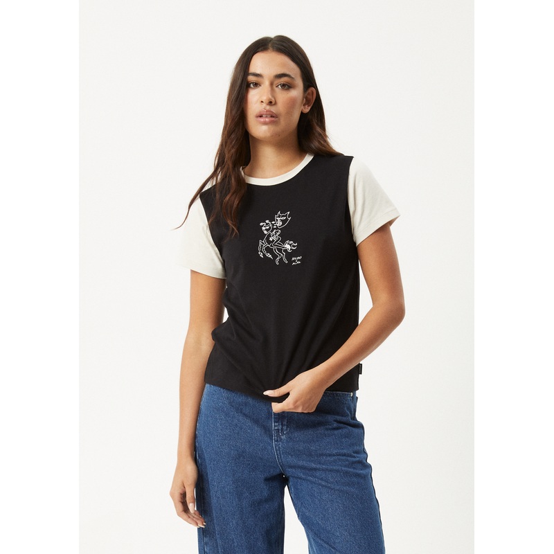 AFENDS Womens Karlee –  Regular Tee – Black