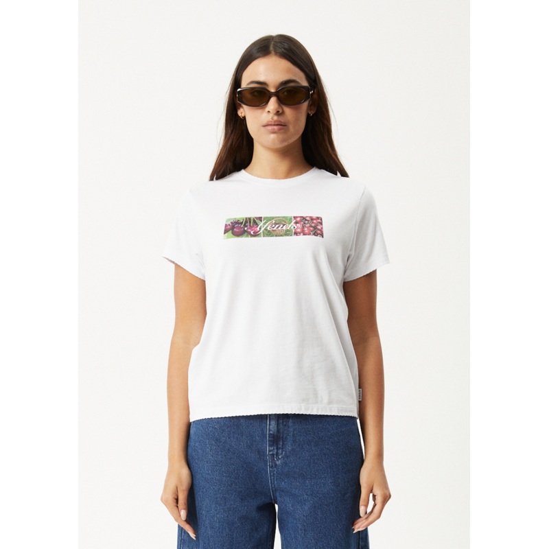 AFENDS Womens On Top –  Regular Tee – White