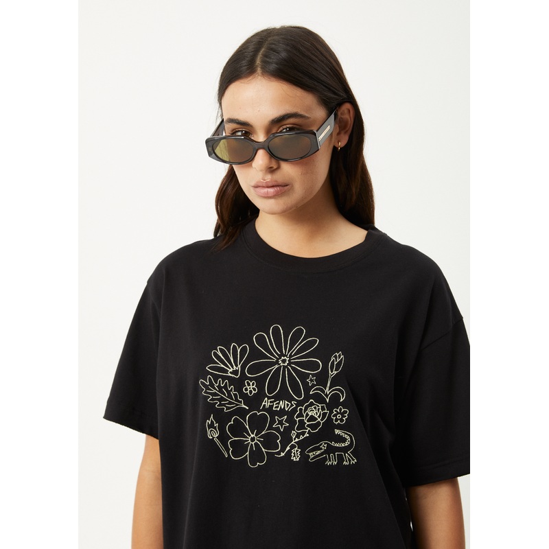 AFENDS Womens Shapes –  Oversized Tee – Black
