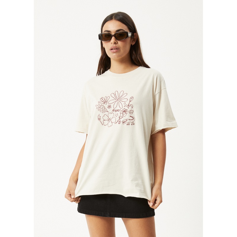 AFENDS Womens Shapes –  Oversized Tee – Moonbeam