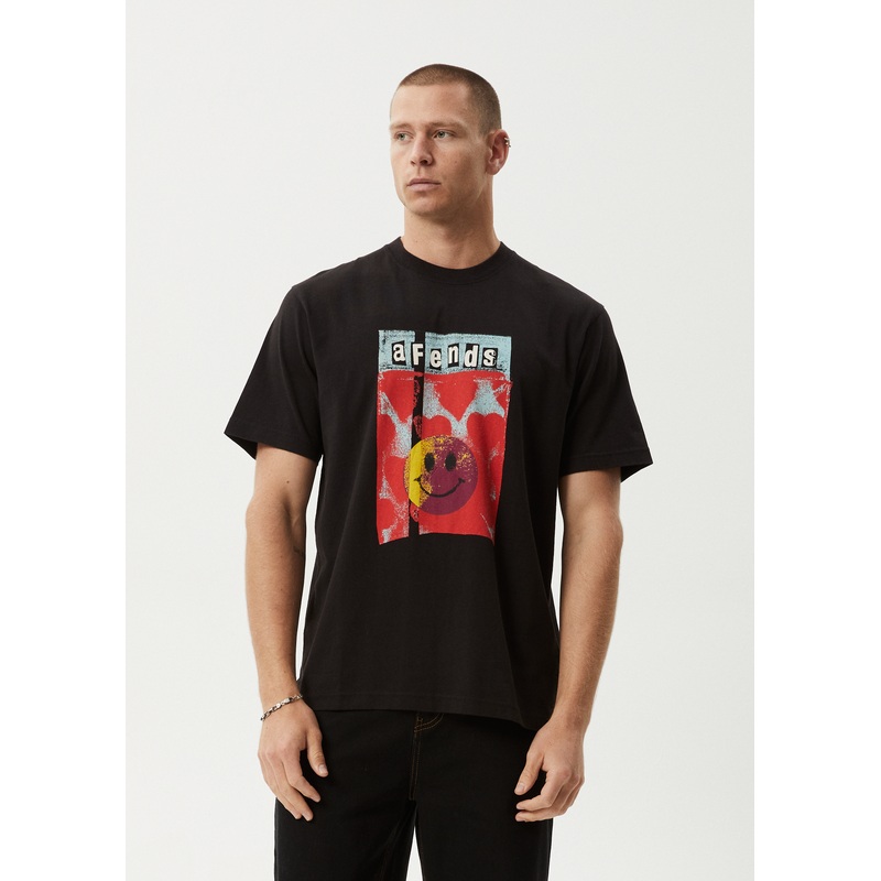 AFENDS Mens Dime Bag – Retro Tee – Black