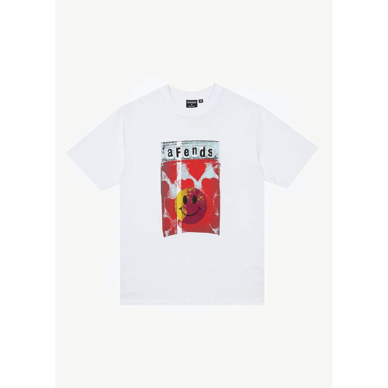 AFENDS Mens Dime Bag – Retro Tee – White