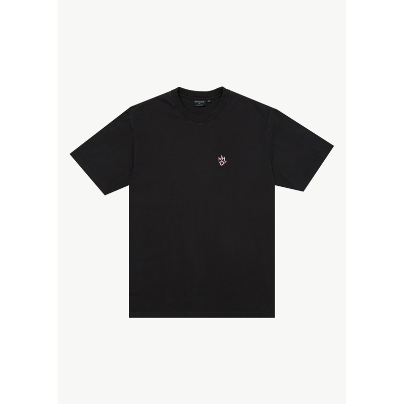AFENDS Mens Kaleidodope – Retro Tee – Stone Black