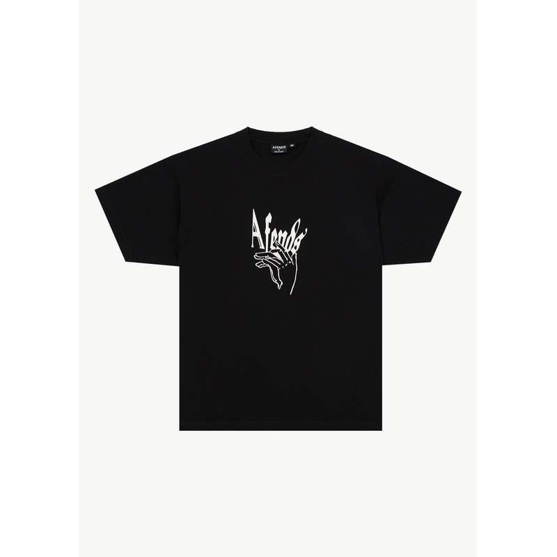 AFENDS Mens Magic Happens – Heavyweight Boxy Tee – Black