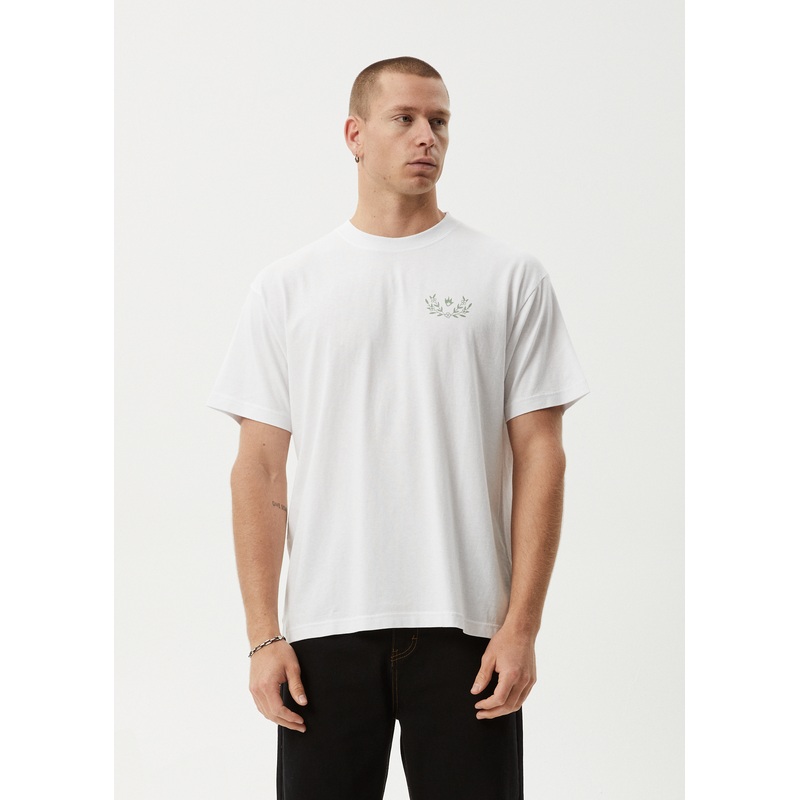 AFENDS Mens Surf Related – Boxy Tee – White