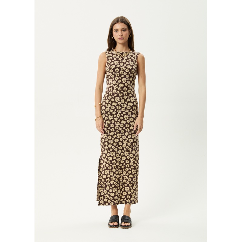 AFENDS Womens Astoria – Maxi Dress – Coffee