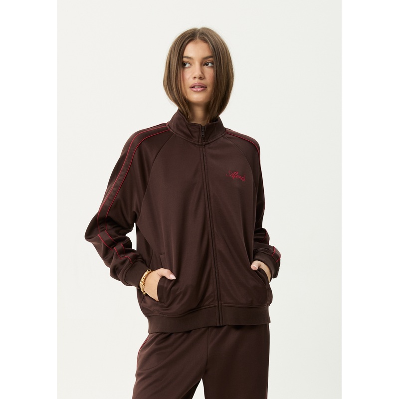 AFENDS Womens Avenue – Track Jacket – Coffee