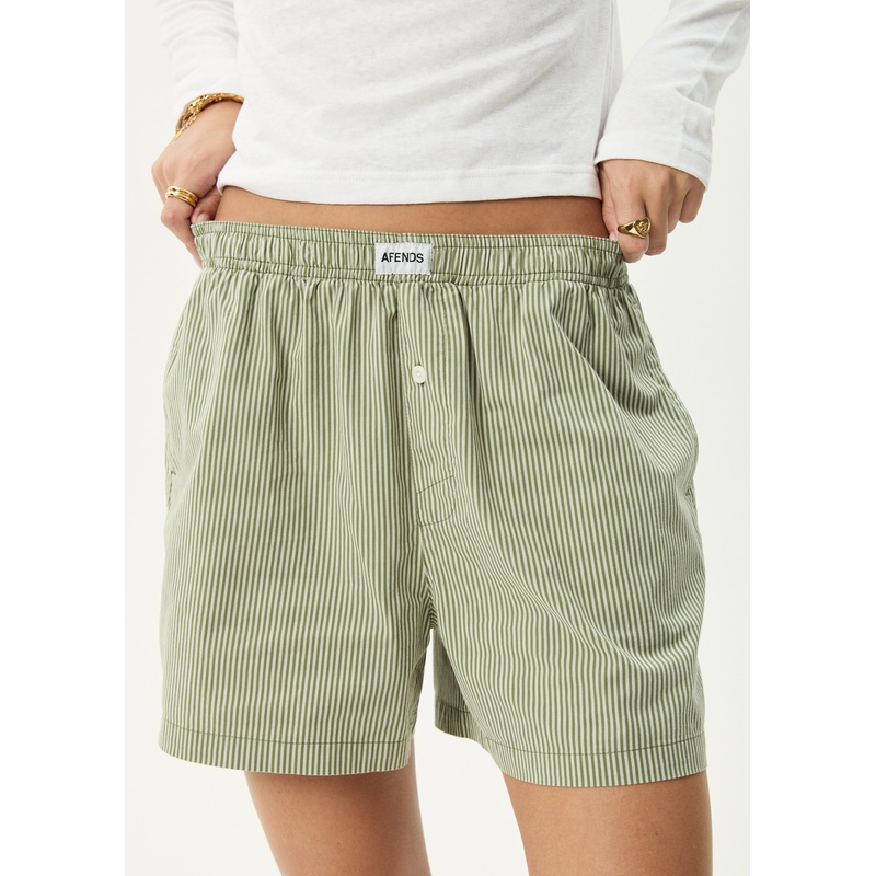 AFENDS Womens Candy – Boxer Short – Oil Green